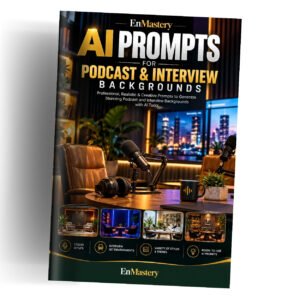AI Prompts for Podcast & Interview Backgrounds – 50 AI Prompts for Studio Sets, Talk Shows & Virtual Backgrounds