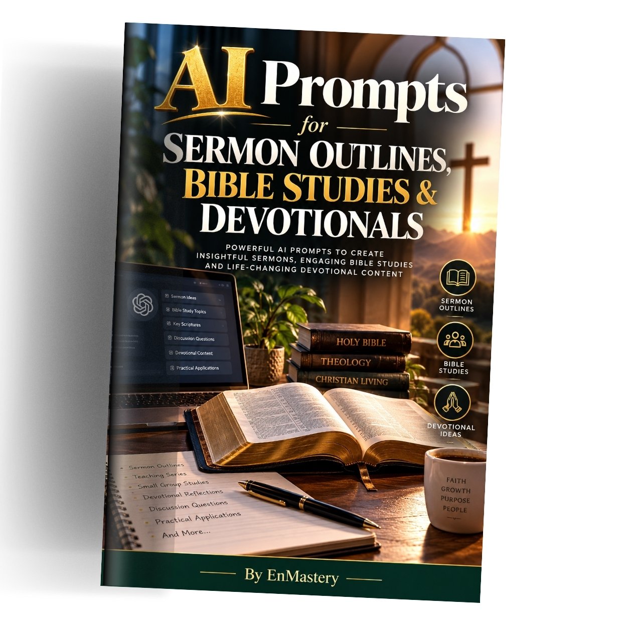 AI Prompts for Sermon Outlines, Bible Studies & Devotionals – 50 AI Prompts for Pastors, Preachers & Bible Teachers